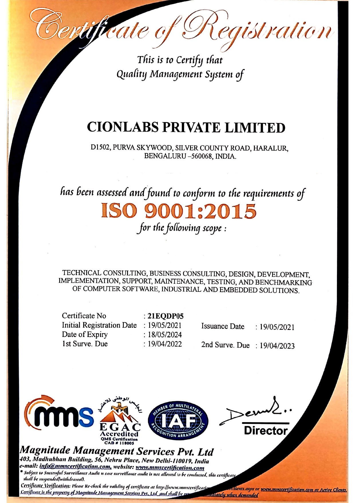 ISO 9001:2015  About Us ISO9001